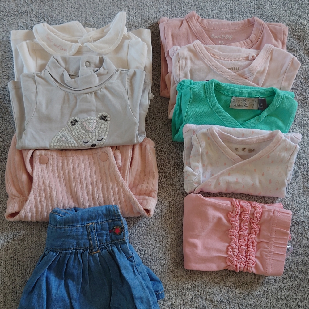 chic Pink and White Kids Dress Set